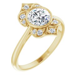 Halo-Style Bezel Set Engagement Ring or Band